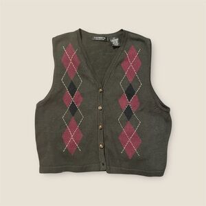 Cotton Liz Claiborne Collection Holiday Sweater Vest